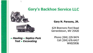Participation Ribbon Sponsor – Gary’s Backhoe Service